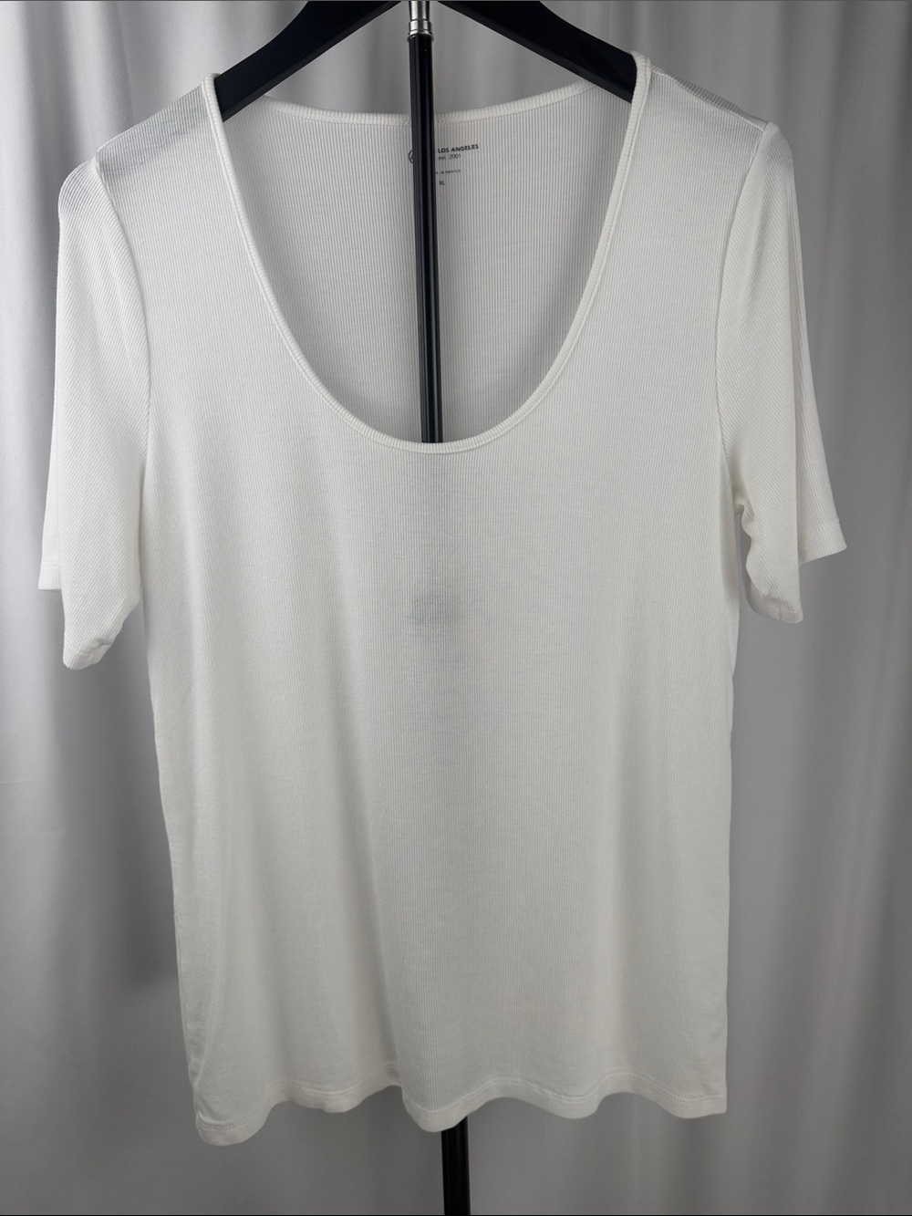 Ag Adriano Goldschmied White Scoop Neck Short Sleeve Tee